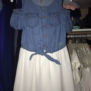 Guess girls jean dress with white chiffon skirt